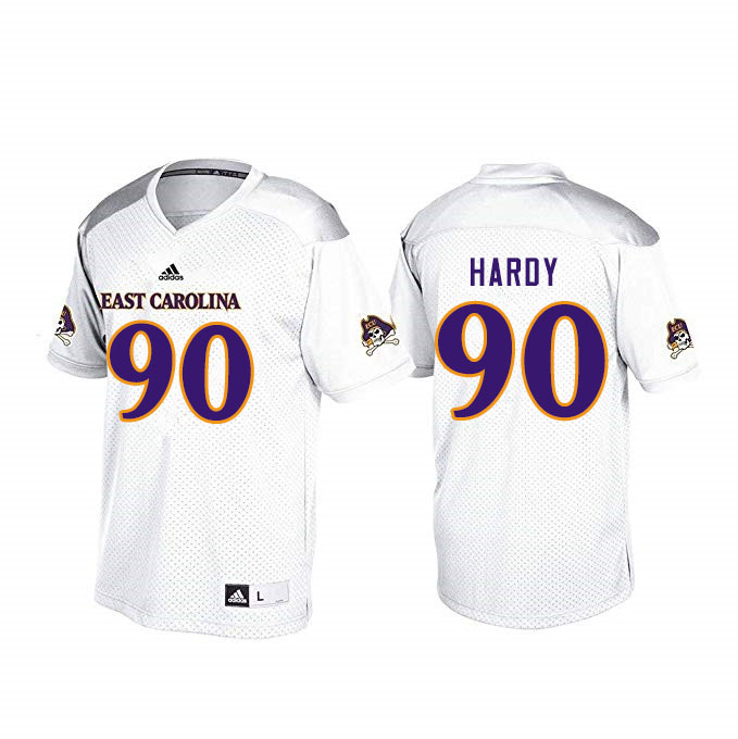 Men #90 Dorian Hardy ECU Pirates College Football Jerseys Sale-White